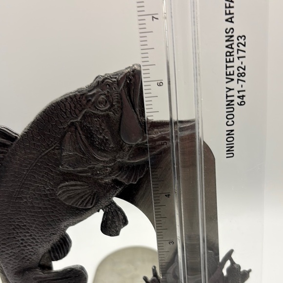 Single Bass Fish Pewter Bookend – Rustic Decor, Man Cave, Cabin Vibes - Picture 9 of 10